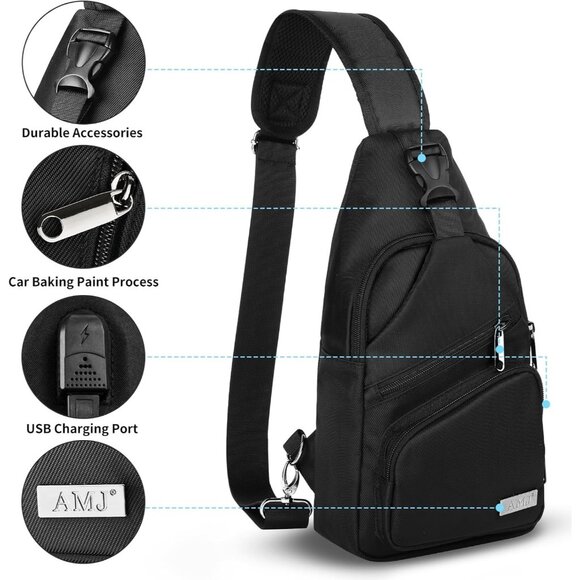 ⚡sling bag made with high Sling Bag Crossbody Shoulder Backpack for Men & Women - Picture 3 of 6